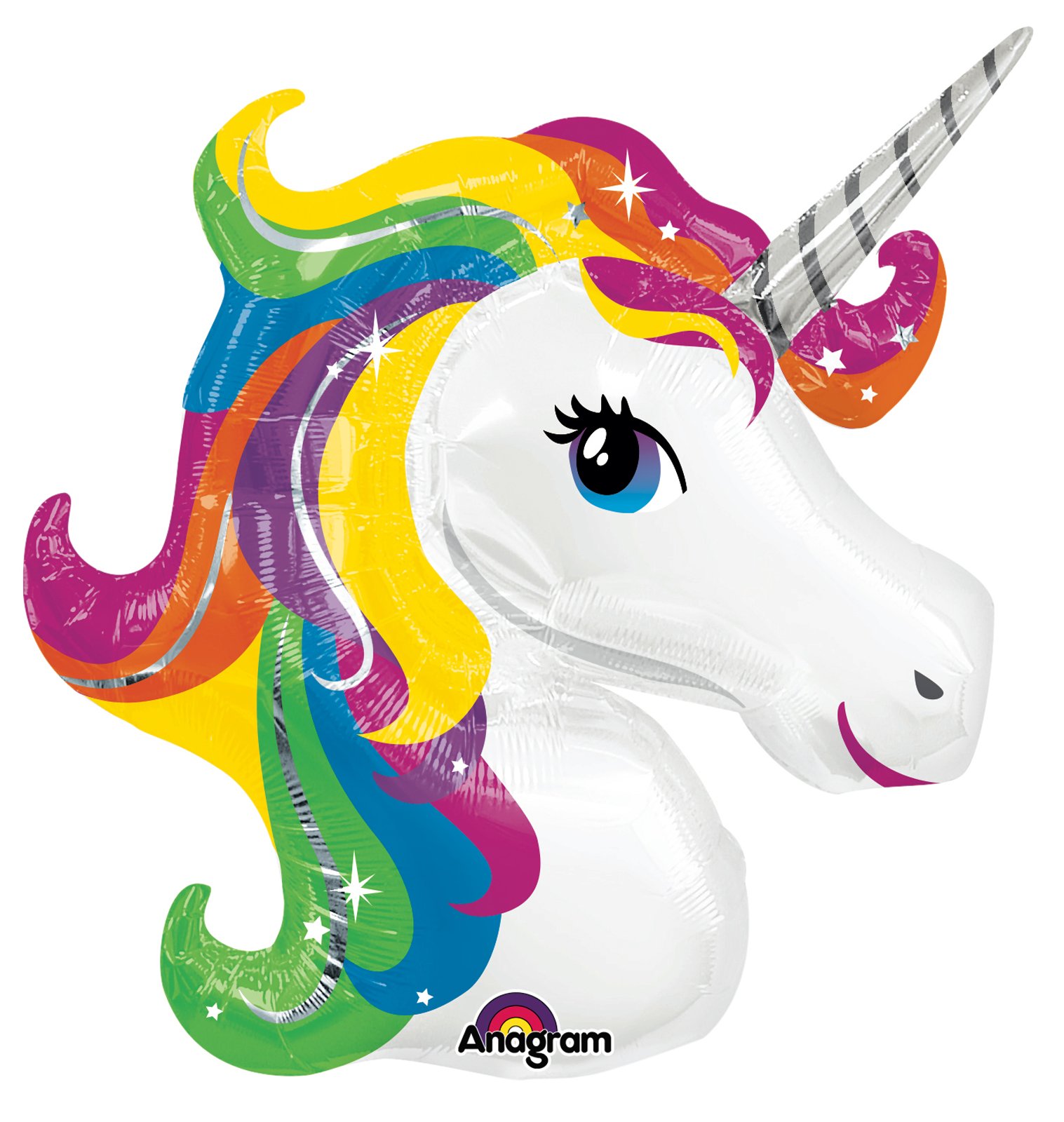 Amazon.com: Amscan 3129901 33 x 29-inch Rainbow Unicorn Super